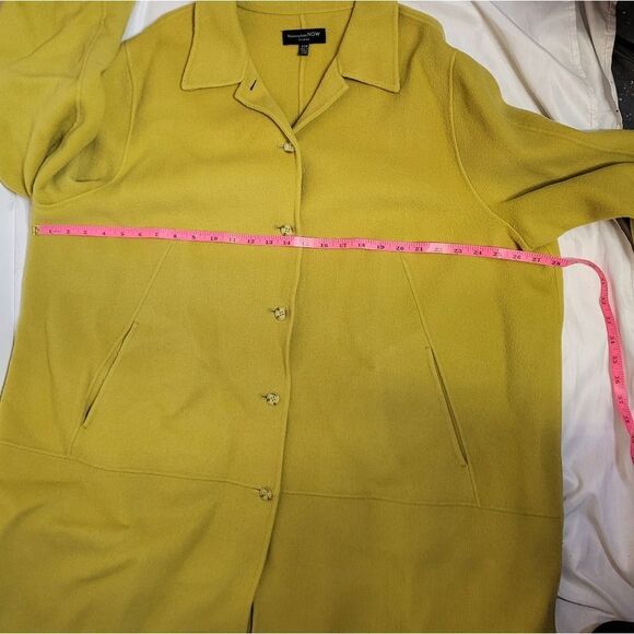 BLOOMINGDALE'S lime green wool blend button up plus size peacoat 22W‎ - Picture 8 of 9